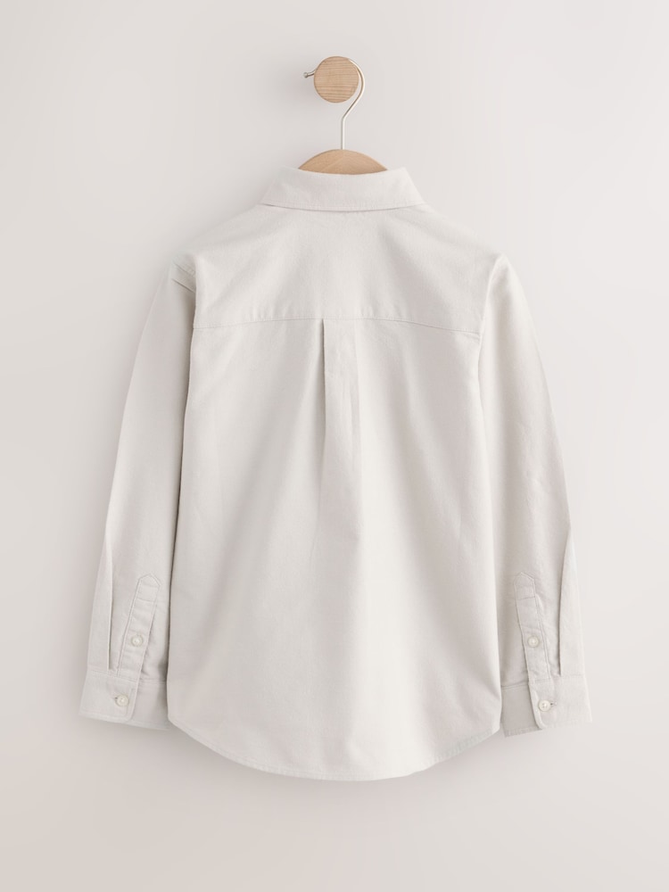 Ecru Long Sleeve Brushed Oxford Shirt (3-16yrs) - Image 2 of 4
