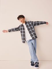 Blue/Brown Check Long Sleeve Check Shirt (3-16yrs) - Image 4 of 8