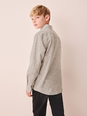 Neutral Micro Check Long Sleeve Textured Shirt (3-16yrs) - Image 2 of 7