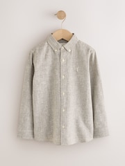 Neutral Micro Check Long Sleeve Textured Shirt (3-16yrs) - Image 4 of 7