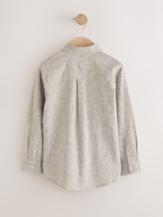 Neutral Micro Check Long Sleeve Textured Shirt (3-16yrs) - Image 5 of 7