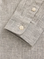 Neutral Micro Check Long Sleeve Textured Shirt (3-16yrs) - Image 7 of 7