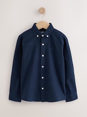 Navy Long Sleeve Brushed Oxford Shirt (3-16yrs) - Image 1 of 4