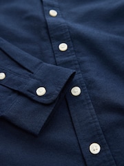 Navy Long Sleeve Brushed Oxford Shirt (3-16yrs) - Image 4 of 4