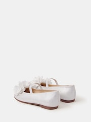 Angels By Accessorize White Girls Corsage Flower Ballet Flats Shoes - Image 2 of 2