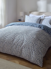 Natural/Blue Ditsy Floral Reversible Duvet Cover and Pillowcase Set - Image 1 of 6