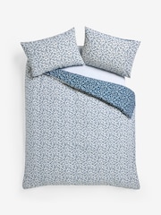 Natural/Blue Ditsy Floral Reversible Duvet Cover and Pillowcase Set - Image 5 of 6