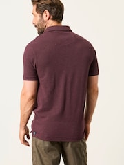 FatFace Dusky Purple Short Sleeve Pique Polo Shirt - Image 2 of 5