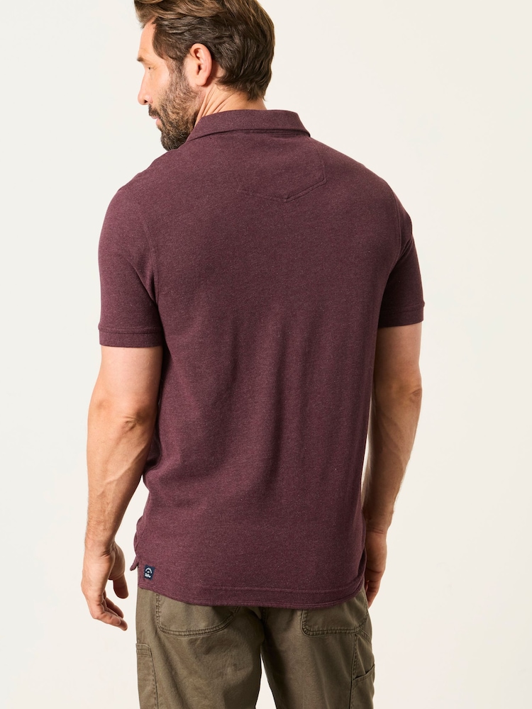 FatFace Dusky Purple Short Sleeve Pique Polo Shirt - Image 2 of 5 FatFace Dusky Purple Short Sleeve Pique Polo Shirt - Image 2 of 5