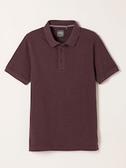 FatFace Dusky Purple Short Sleeve Pique Polo Shirt - Image 5 of 5