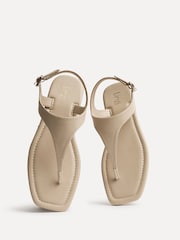 大地色 - Linzi Intent Toe Post Flat Sandals - 圖片 5/6