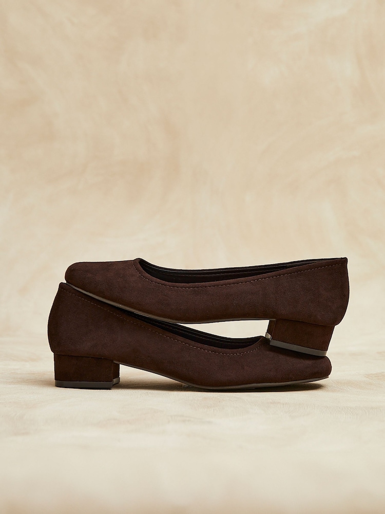 Linzi Brown Origin Square Toe With Low Block Heel Pumps - Image 2 of 6