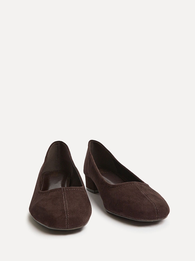 Linzi Brown Origin Square Toe With Low Block Heel Pumps - Image 6 of 6