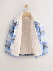 Blue Check Borg Lined Shacket (3-16yrs) - Image 2 of 5