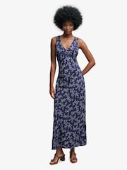 Granatowy - Superdry Heritage V-Neck Maxi Dress - Obraz 1 z 6