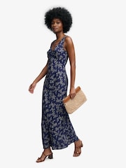 Granatowy - Superdry Heritage V-Neck Maxi Dress - Obraz 3 z 6