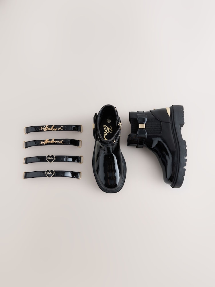 Baker by Ted Baker Multiple Straps Chunky Chelsea Black Boots - Image 1 of 6 Baker by Ted Baker Multiple Straps Chunky Chelsea Black Boots - Image 1 of 6