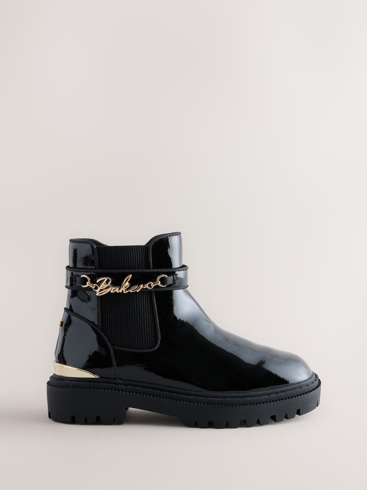 Baker by Ted Baker Multiple Straps Chunky Chelsea Black Boots - Image 2 of 6 Baker by Ted Baker Multiple Straps Chunky Chelsea Black Boots - Image 2 of 6