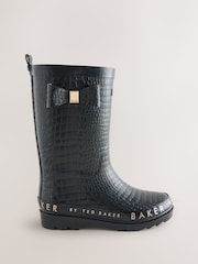 Baker by Ted Baker Faux Fur Lined Croc Welly Boots with Bow - სურათი 1 7-დან
