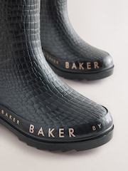 Baker by Ted Baker Faux Fur Lined Croc Welly Boots with Bow - სურათი 4 7-დან