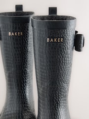 Baker by Ted Baker Faux Fur Lined Croc Welly Boots with Bow - სურათი 5 7-დან