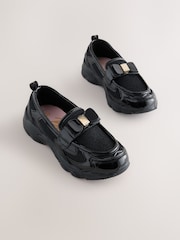 Baker by Ted Baker Black Patent Loafer Trainers - Image 1 of 6