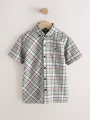Ecru Gingham Check Short Sleeve Smart Shirt (3-16yrs) - Image 5 of 8