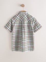 Ecru Gingham Check Short Sleeve Smart Shirt (3-16yrs) - Image 6 of 8
