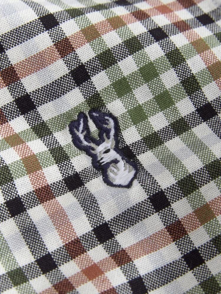 Ecru Gingham Check Short Sleeve Smart Shirt (3-16yrs) - Image 8 of 8