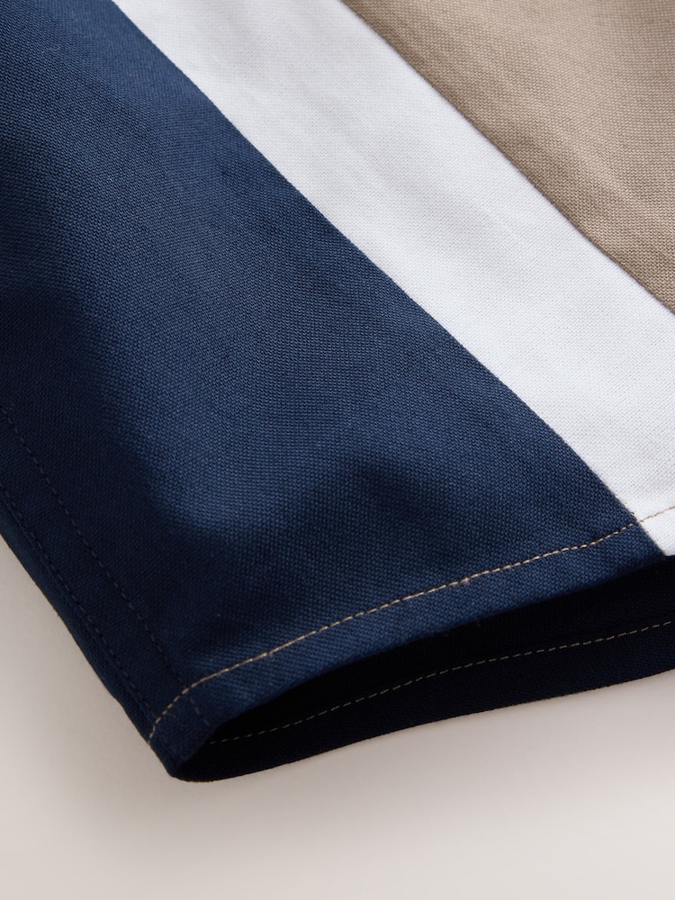 Tan/Navy Splice Short Sleeve Smart Shirt (3-16yrs) - Image 8 of 8