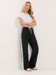 Long Tall Sally Green Side Stripe Wide Leg Trousers - Image 1 of 5