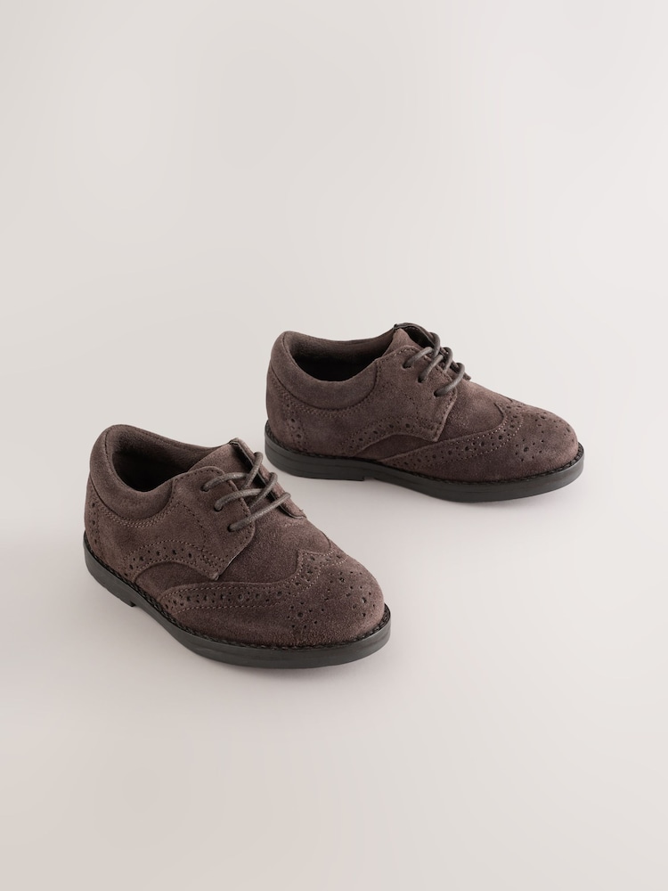 Chocolate Brown Standard Fit (F) Lace Up Brogue Shoes - Image 1 of 5 Chocolate Brown Standard Fit (F) Lace Up Brogue Shoes - Image 1 of 5