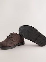 Chocolate Brown Standard Fit (F) Lace Up Brogue Shoes - Image 3 of 5