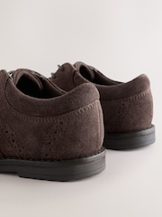 Chocolate Brown Standard Fit (F) Lace Up Brogue Shoes - Image 4 of 5