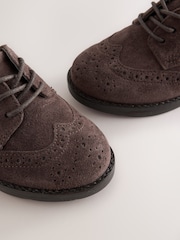 Chocolate Brown Standard Fit (F) Lace Up Brogue Shoes - Image 5 of 5