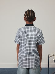 Navy Gingham Short Sleeve Smart Shirt (3-16yrs) - Image 2 of 8