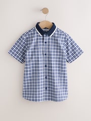 Navy Gingham Short Sleeve Smart Shirt (3-16yrs) - Image 5 of 8