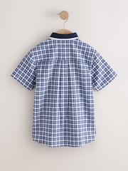 Navy Gingham Short Sleeve Smart Shirt (3-16yrs) - Image 6 of 8