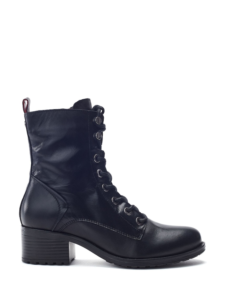Moda in Pelle Black Bezzy Lace Up Casual Boots - Image 1 of 4 Moda in Pelle Black Bezzy Lace Up Casual Boots - Image 1 of 4