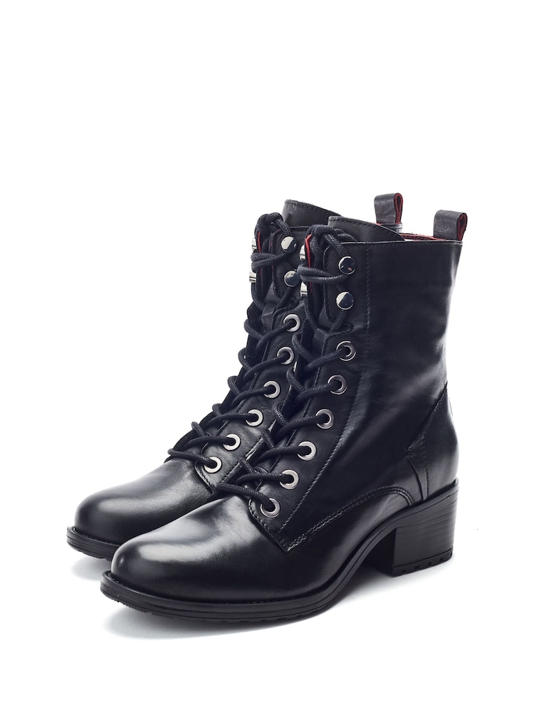 Moda in Pelle Black Bezzy Lace Up Casual Boots - Image 2 of 4 Moda in Pelle Black Bezzy Lace Up Casual Boots - Image 2 of 4
