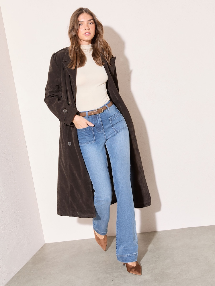 Friends Like These Hourglass High Waist Pocket Flare Jeans - 4的图像1｝