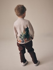 Neutral Forest Scene Long Sleeve Grandad Collar Scene Printed Shirt (3mths-10yrs) - Image 3 of 8