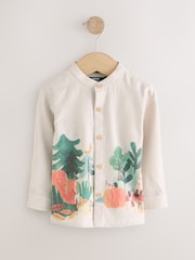 Neutral Forest Scene Long Sleeve Grandad Collar Scene Printed Shirt (3mths-10yrs) - Image 5 of 8