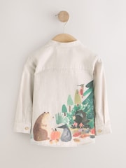 Neutral Forest Scene Long Sleeve Grandad Collar Scene Printed Shirt (3mths-10yrs) - Image 6 of 8