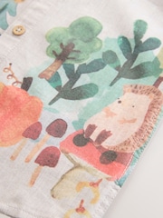 Neutral Forest Scene Long Sleeve Grandad Collar Scene Printed Shirt (3mths-10yrs) - Image 8 of 8