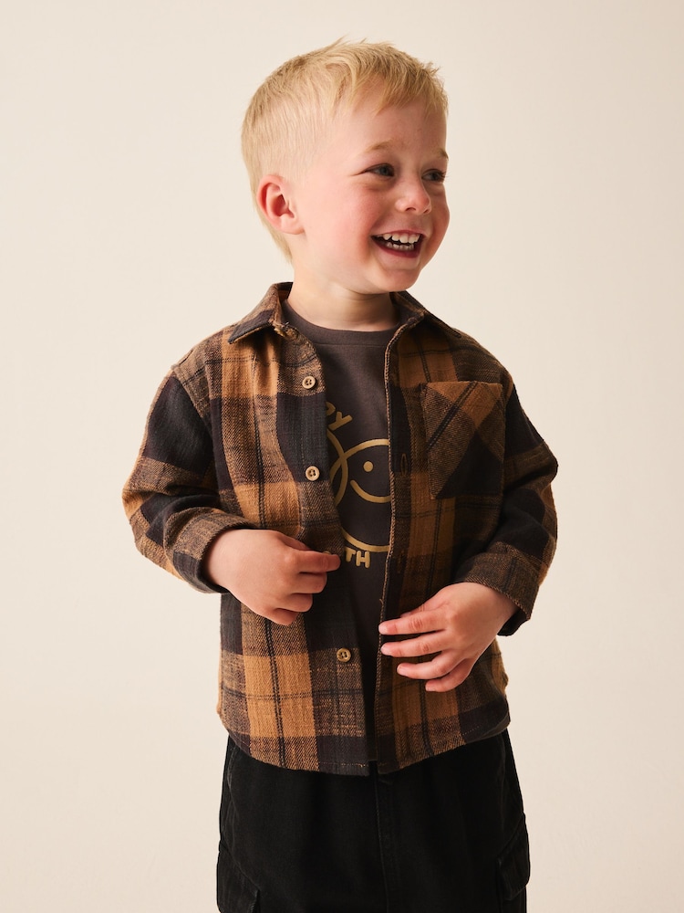 Rudas languotas - Long Sleeve Shirt and T-Shirt Set 2 Piece (3mths-7yrs) - 4 paveikslėlis iš 4 Rudas languotas - Long Sleeve Shirt and T-Shirt Set 2 Piece (3mths-7yrs) - 4 paveikslėlis iš 4