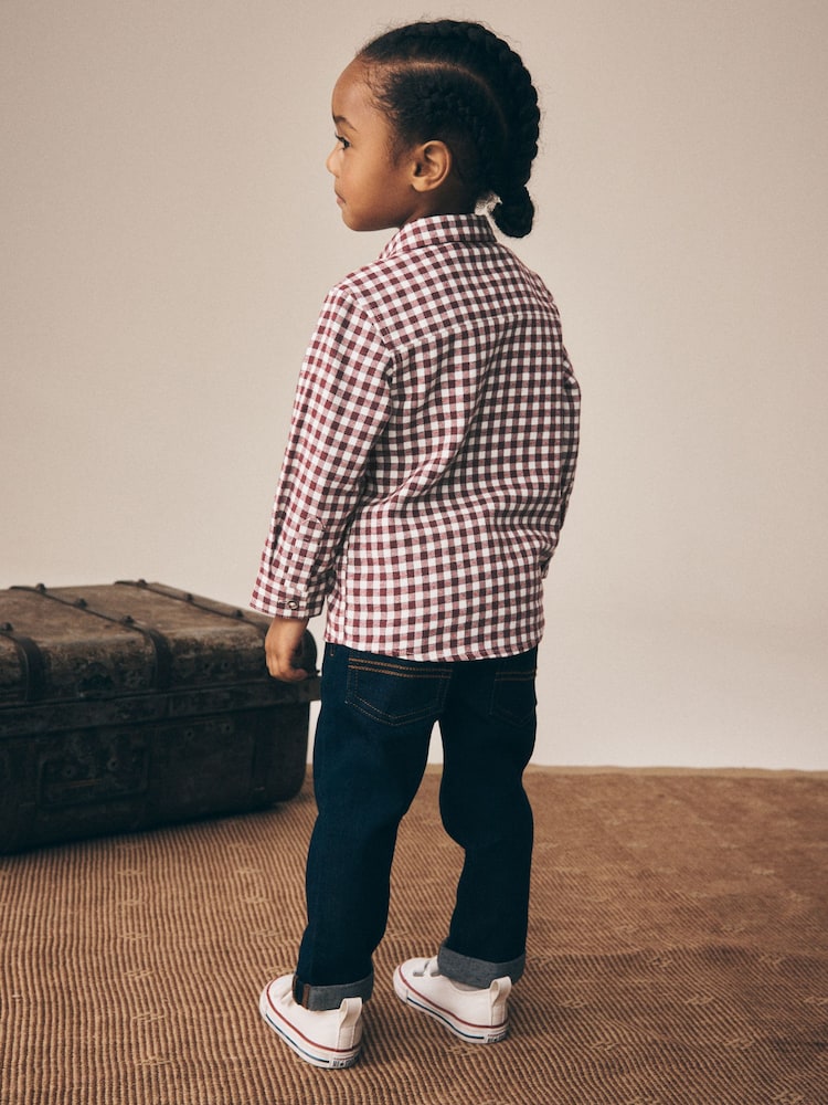Red/Ecru Gingham Check Bear Long Sleeve Character Shirt (3mths-7yrs) - Image 2 of 8