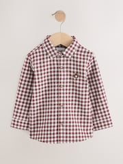 Red/Ecru Gingham Check Bear Long Sleeve Character Shirt (3mths-7yrs) - Image 5 of 8