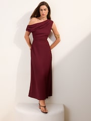 Rostbraun/Rot - Friends Like These Jersey Off Shoulder Textured Maxi Dress - Bild 1 von 4