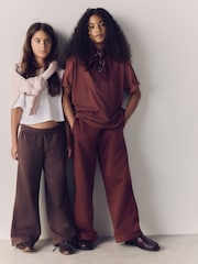 The Set 4 Pack Sweat Wide Leg Joggers Brown/Cream/Red/Pink - Image 1 of 5